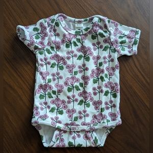 Kate Quinn Purple Flower Short Sleeve Onesie Sz 3-6M